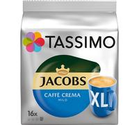 Tassimo Jacobs Caffè Crema Doux XL, Capsules de Café, Café Moulu Torréfié, 16 T-Discs