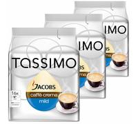Tassimo Jacobs Caffè Crema Doux & Velouté, Lot de 3, 3 x 16 T-Discs