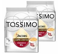 Tassimo Jacobs Caffè Crema XL, Lot de 2, 2 x 16 T-Discs