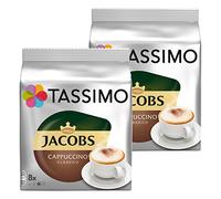 Tassimo Jacobs Cappuccino, Lot de 2, 2 x 16 T-Discs (16 Portions)
