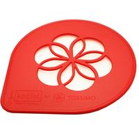 Tassimo Koziol Pochoir, Logo, Décoration, Fleur, Motif pour le café, rouge, Ø 9.5 cm