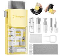 Tassmpitor Kit de nettoyage pour clavier et écran d'ordinateur portable, outil de nettoyage électronique tout-en-un pour MacBook, iPad, iPhone Pro, téléphone portable, outil brosse pour tablette,
