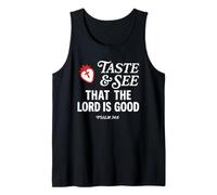 Taste and See That Lord is Good Psalm 34:8 Christian Verse Débardeur