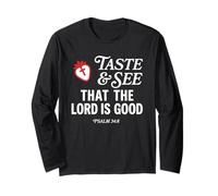 Taste and See That Lord is Good Psalm 34:8 Christian Verse Manche Longue