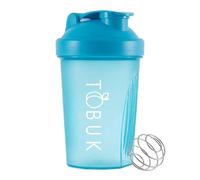 Taste of Beauty UK Shaker de protéines de 400 ml avec mixball, mélangeur de poudre de protéines pré-entraînement facile à prendre en main et mini bouteille d'eau pour shake protéiné (bleu)