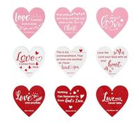 Tastetreasure Lot de 9 ornements en bois en forme de cœur avec citations inspirantes sur l'amour et l'amitié, cadeaux de Saint-Valentin, à suspendre, souvenirs sentimentaux pour femmes et amis