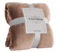 TASTHROW Café léger Plaid Couverture Polaire Flanelle 130x150 cm, Grand Jeté de Canapé en Flanelle, Confortable Couverture Canapé Plaid Chaud et Doux