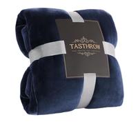 TASTHROW Couverture Flanelle Moelleuse et Épaisse, Jeté de Canapé Chaud et Doux en Peluche Plaid (Marine, 150x200cm)