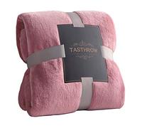 TASTHROW Couverture Polaire Flanelle Moelleuse et Épaisse - Jeté de Canapé Chaud et Doux en Peluche - Plaid (Rose, 230x270cm)