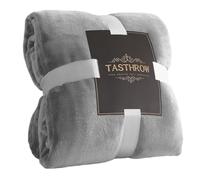 TASTHROW Flanelle Couverture Polaire, Moelleuse Couverture Polaire Epaisse, Jeté de Canapé Couverture Chaude et Douce en Peluche Plaid Polaire (Gris léger, 150x200cm)