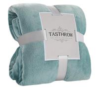 TASTHROW Turquoise Plaid Couverture Polaire Flanelle 150x200 cm, Grand Jeté de Canapé en Flanelle, Confortable Couverture Canapé Plaid Chaud et Doux