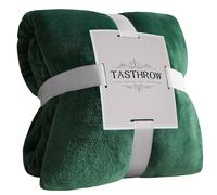 TASTHROW Vert Foncé Plaid Couverture Polaire Flanelle 150x200 cm, Grand Jeté de Canapé en Flanelle, Confortable Couverture Canapé Plaid Chaud et Doux
