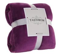 TASTHROW Violet Plaid Couverture Polaire Flanelle 130x150 cm, Grand Jeté de Canapé en Flanelle, Confortable Couverture Canapé Plaid Chaud et Doux