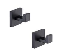 TASTOS Lot de 2 crochets carrés pour salle de bain Noir