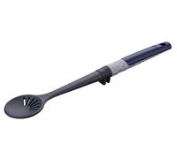 Tasty Cuillère de cuisine avec fonction égouttoir et support de casserole - Ustensile de cuisine multifonction pour la cuisine moderne, pratique et polyvalent, gris/bleu