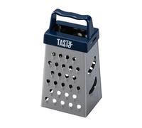 Tasty Mini râpe carrée - Râpe de cuisine parfaite pour chocolat, citron et muscade - Compact et polyvalent - Bleu foncé tendance, bleu/argenté