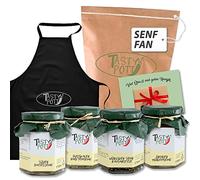 Tasty Pott Lot de fans de moutarde Moutarde douce Moutarde Grosse moutarde Rustique Style caviar de moutarde épicée Tablier de cuisine Verre à moutarde Cuisson Barbecue Sauce à la