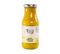 Tasty Pott Sauces I Différentes variétés I Fait à la main I Sauce au curry I Sauce à la moutarde I I Moutarde I Curry I Sauce barbecue en bouteille en verre (sauce moutarde jaune Madras 250 ml)