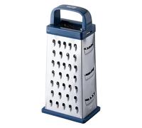 Tasty Râpe carrée multifonctionnelle - Idéale pour la cuisine et le quotidien - Râpe, râpe, rabot et fonction coupe - Acier inoxydable robuste et design tendance en bleu/argent