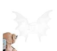 Tasutterr Halloween Bat Hair Clip, Goth Large Metal Bat Hair Claw Clips for Women and Girls, Gothic Barrettes Party Costumes Favors (White)