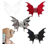 Tasutterr Halloween Bat Hair Clip, Goth Large Metal Bat Hair Claw Clips for Women and Girls, Gothic Barrettes Party Costumes Favors (4PCS)