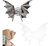 Tasutterr Halloween Bat Hair Clip, Goth Large Metal Bat Hair Claw Clips for Women and Girls, Gothic Barrettes Party Costumes Favors (2PCS-E)