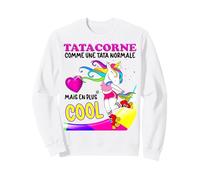 Tata d'amour Belle Licorne Vintage Années 80 Tatie Humour Sweatshirt