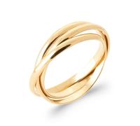 Tata Gisèle Bague 3 Anneaux Entrelacés en Plaqué Or 18 carats - Sachet Velours Offert (60)