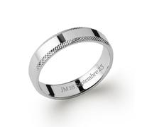 Tata Gisèle Bague Alliance en Argent 925/000 Rhodié - 5 mm Bords Biseautés - Gravure Incluse - Ecrin Offert (62)