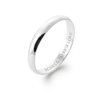 Tata Gisèle Bague Alliance en Argent 925/000 Rhodié - Largeur 3 mm - Gravure Intérieure Incluse - Emballage Cadeau (68)