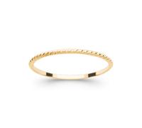 Tata Gisèle Bague Alliance en Plaqué Or 18 Carats - Anneau Fin Strié - 1 mm - Sachet Velours Offert (60)