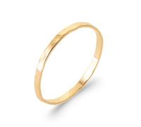 Tata Gisèle Bague Alliance en Plaqué Or 18 carats - Anneau Martelé aux Bords Irréguliers - 1.5 mm - Sachet Cadeau Offert (58)