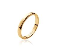 Tata Gisèle Bague Alliance en Plaqué Or 18 carats - Bords Biseautés Striés - Gravure Incluse - Sachet Velours ou Ecrin (50)