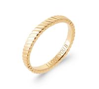 Tata Gisèle Bague Alliance en Plaqué Or 18 carats - Striée - Gravure Incluse - Sachet Velours ou Ecrin (58)