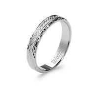 Tata Gisèle Bague Alliance pour Homme en Argent 925/000 Rhodié - Motifs Géométriques - Gravure Intérieure Incluse - Emballage Cadeau (64)