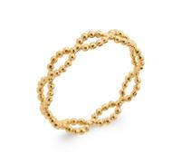 Tata Gisèle Bague en Plaqué Or 18 carats - 2 Rangs tressé avec Un Motif Boules - Sachet Cadeau Ouvert - 2 Rangs Croisés, Bague pour Femme, Bijou a Offrir Fete des Meres Anniversaire