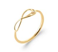 Tata Gisèle Bague en Plaqué Or 18 carats - Anneau surmonté d'un Motif Infini Asymétrique - Zirconium (50)