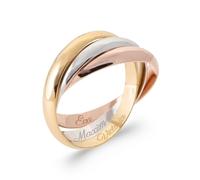 Tata Gisèle Bague Triple Alliance 3 Anneaux - Plaqué Or Jaune & Rose, Argent 925/000 - Gravure Incluse sur 3 Anneaux - Emballage Cadeau (64)