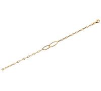Tata Gisèle Bracelet en Plaqué Or 18 carats - Chaine à maillons rectangulaires - 2 ovales entrelacés - Sachet Velours Offert