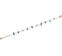 Tata Gisèle Bracelet en Plaqué Or 18 carats - Pierres Naturelles Apatite Bleu - Marque Francaise, Emballage Cadeau, Bijou Femme