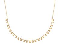 Tata Gisèle Collier en Plaqué Or 18 carats - Pampilles en forme de pastilles gravées de fleurs - Sachet Velours Offert