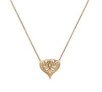 Tata Gisèle Collier en Plaqué Or - Coeur Baroque Ajouré - Sachet Velours Offert
