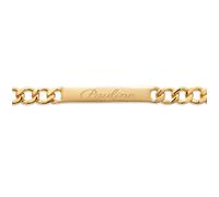 Tata Gisèle Gourmette en Plaqué Or 18 carats - Maille Gourmette Bombée 4 mm - 18 cm - Gravure Incluse - Marque Francaise