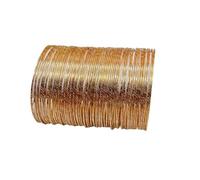 Tata Gisèle Lot de 60 Bracelets Joncs Texturés en Métal Doré, 65 mm de Diamètre, Style Bohème Chic, Accumulation Tendance, Ganarnti sans nickel