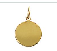 Tata Gisèle Pendentif en Plaqué Or 18 carats - Médaillon Rond 17 mm - Sachet Cadeau Velours Offert - Gravure incluse au verso