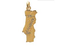 Tata Gisèle Pendentif en Plaqué Or 18 carats - Pays Portugal - Sachet Velours Offert - avec ou sans Chaine