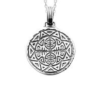Tata Gisèle Pendentif Homme en Argent 925/000 - Forme Ronde avec Décor Tribal Maori - Sachet Velours Offert
