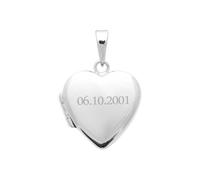 Tata Gisèle Pendentif Porte-Photo en Argent 925 Rhodié, Forme de Cœur, 15 x 15 mm, Gravure Incluse, Chaine en option, Marque Francaise, Idee Cadeau St Valentin, Noel, Fete des Meres