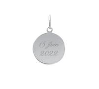 Tata Gisèle Pendentif Rond en Argent 925/000 Rhodié - Médaille Ronde 17 mm - Gravure Incluse - Sachet Velours Offert