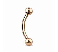 Tata Gisèle Piercing Sourcil en Titane - Piercing Tige Courbée en Titane pour Arcade Sourcilière - Sept Couleurs - 8 mm - (Or Rosé)